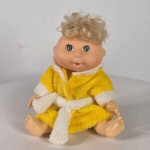 Mini Cabbage Patch Kid Doll Yellow Outfit Green Eyes Vintage 1995 Mattel